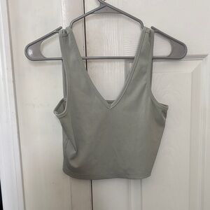 SHEIN Light Gray V-Neck Ribbed Tank Top